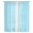 thumbnail image 2 of Aqua White Stripe Sheer Curtains 63 Inches Long, Modern Rustic Vertical Striped Light Filering Curtains, Breathable Simi Curtain Privacy Drapes for Living Room Bedroom Lightweight Window Treatment, 2 of 9