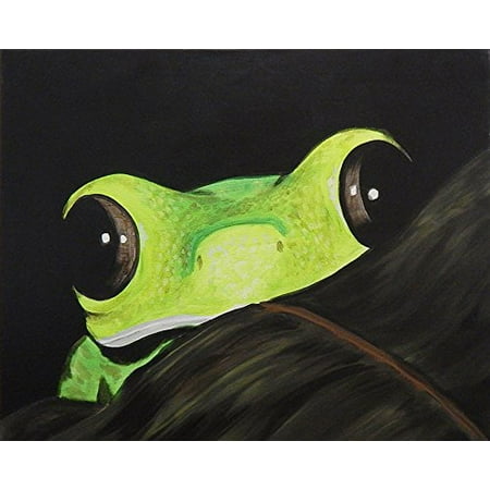 - Peeking Frog by Ed Capeau 16x12 Art Print Poster Green Tree Frog Peek A Boo Save The Rainforest POD