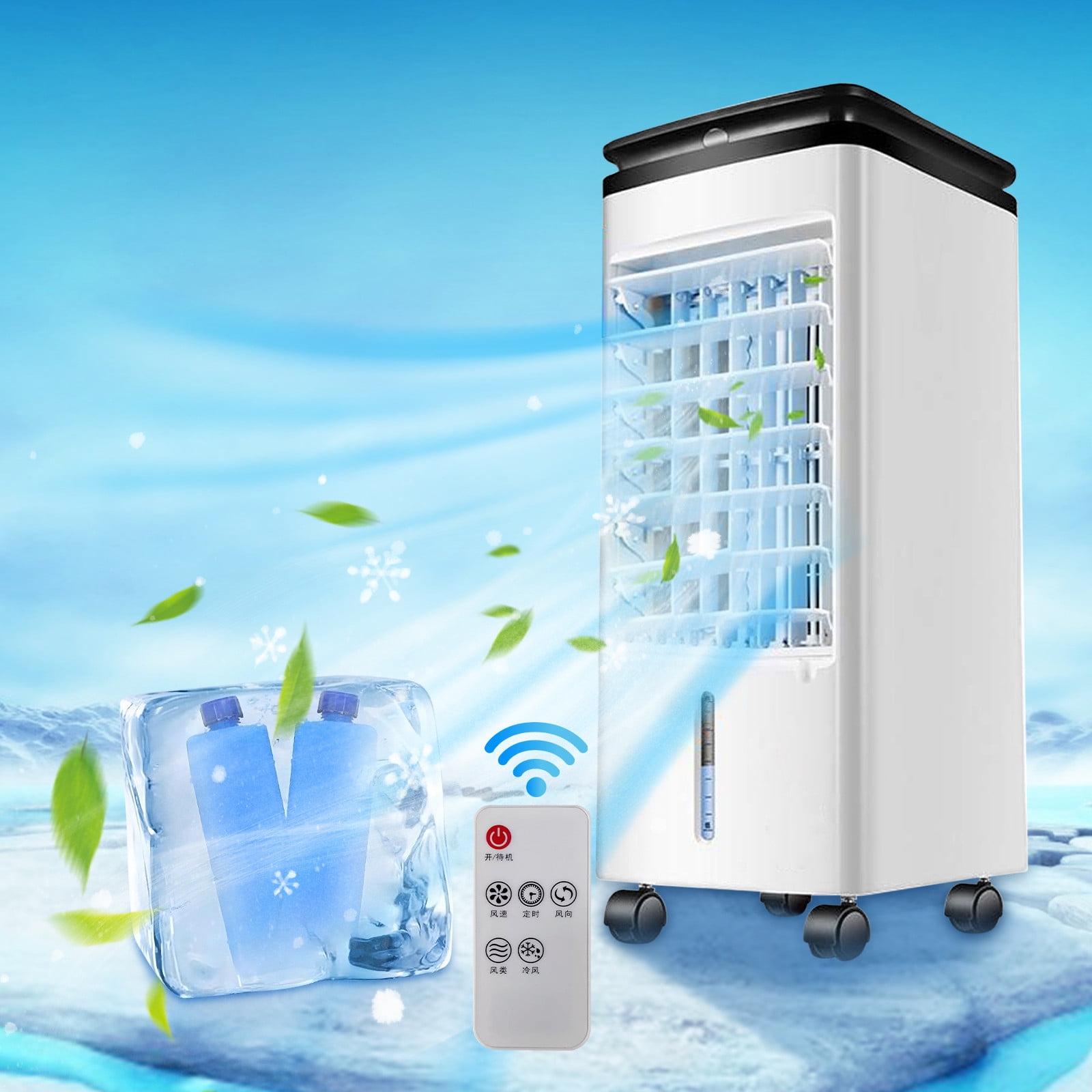 PHIGZNT Swamp Cooler, 3288CFM Evaporative Air Cooler with 10.6-Gal Water Tank, Evaporative Cooler with Water Level Alarm, 3 Speeds, 12H Timer, Air Cooler for Indoor Outdoor Patio Use(42IN)
