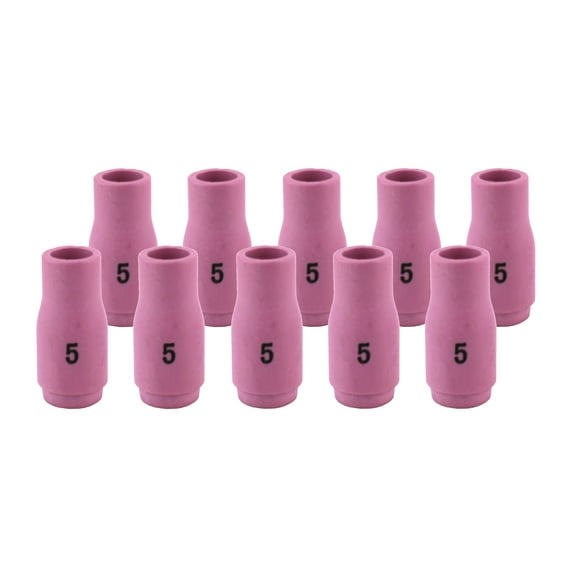 Alumina Nozzle Cups for TIG Welding Torches Series 9/20/25 with Standard Set-Up and 17/18/26 with Stubby Set-Up - Model: 13N09 - #5 (5/16") - (10 PACK)