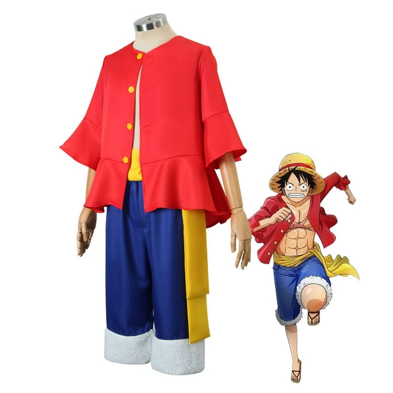 One Piece Monkey D. Luffy Costume Cosplay Adultto Infant Anime Clothes Luffy  Complete Set Costume Halloween Party Costumes Male Female Suit 