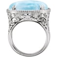 thumbnail image 2 of 925 Sterling Silver Larimar Ring Size 7 20 X 15mm Ring for Women, 2 of 2