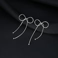 thumbnail image 5 of Solid 925 Sterling Silver Bow Drop Earrings Dangle for Women Teens Bowknot Dangle Earrings Studs, 5 of 8