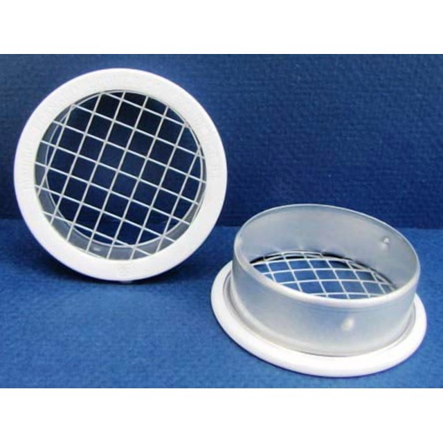 Évent d'Écran Rond Ouvert 2 Pouces avec Maille 1/4 Pouces - Blanc - Lot de 6