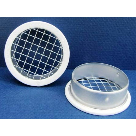 2" Round Open Screen Vent w 1/4" mesh - White - Pkg of 6