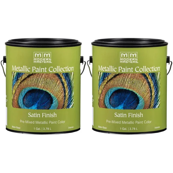 2 Pack of 1 gal Modern Masters ME206 Champagne Metallic Paint Collection Water-Based Decorative Metallic Paint