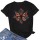 thumbnail image 3 of Blusa suelta de manga corta con cuello redondo y estampado a la moda para mujer Fridja zx1142, 3 of 5