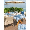 thumbnail image 4 of Rectangle Outdoor Tablecloth with Umbrella Hole and Zipper 60x102 Inch, Blue Coastal Coral Waterproof Patio Table Cloth, Summer Nautical Sea Beach Ocean Washable Picnic Table Cover for Camping Dining, 4 of 7
