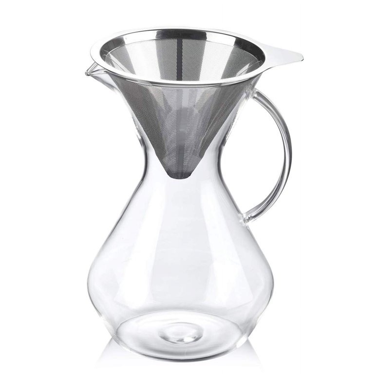 Mr. Coffee Verduzco 1 Liter 4- Cup Clear Glass Pour Over Coffee Maker with  Fine Mesh Filter 985120069M - The Home Depot