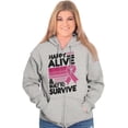 thumbnail image 3 of Happy Alive Built To Survive Warrior Womens Plus Size Graphic Zipper Hoodie Brisco Brands 2X, 3 of 5