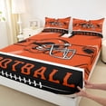 thumbnail image 3 of jejeloiu Rugby Sport City Bed Sheets,Orange Football Helmet King Sheets For Boys Teens 4pcs, 3 of 7