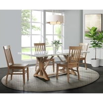 Picket House Liam 5PC Rectangular Dining Set in White-Table & Four Chairs