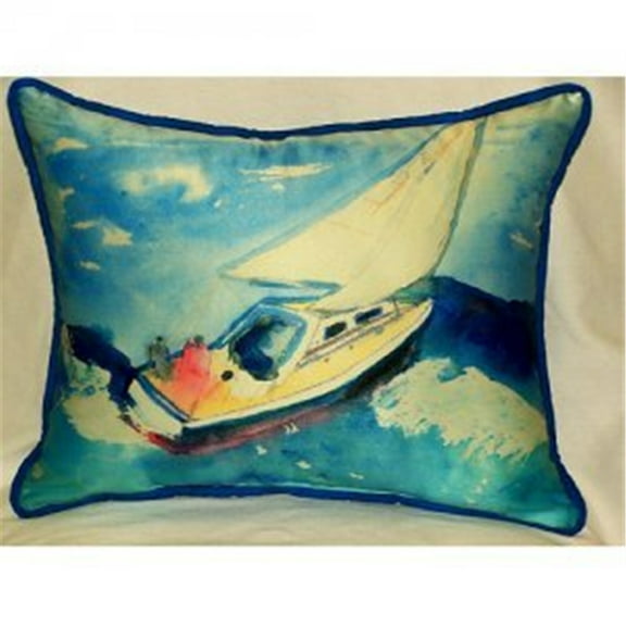 Betsy Drake ZP257 Sailboat Throw Pillow- 20 x 24 in.