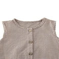 thumbnail image 3 of Baby Girls Boys Sleeveless Romper Plaid Button Jumpsuit Overall One Piece Outfits, 3 of 6