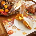thumbnail image 6 of Fall Placemats Set of 4 Orange Pumpkin Place Mats Thanksgiving Placemat Fallen Maple Leaf Table Mats for Dining Kitchen Table Holiday Dinner Party Home Fall Decorations 13x19 Inch, 6 of 8