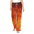 thumbnail image 2 of Lsque Tennis Ball In Fire Print Women's Pajama Pants, Lounge Pant - Comfortable Home Wear,Elastic Waistband, Stylish Design-Medium, 2 of 9