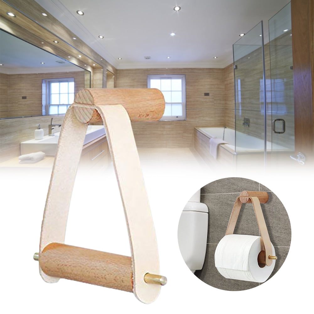 Wooden Toilet Roll Tissue Holder Wall-Mounted Towel Rack Triangle Towel Tissue Rack Bathroom Decoration - Walmart.com
