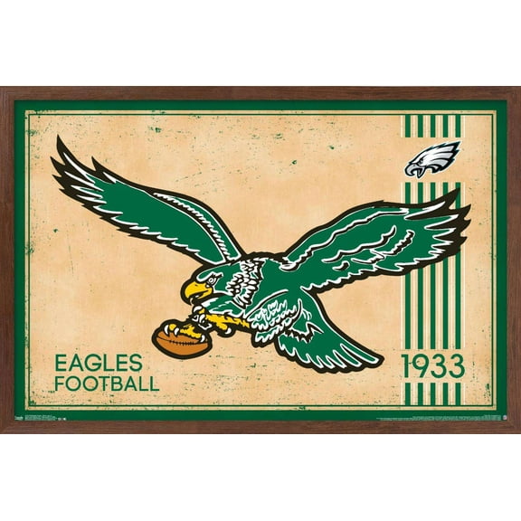 NFL Philadelphia Eagles - Retro Logo 14 Wall Poster, 14.725" x 22.375", Framed