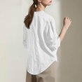 thumbnail image 3 of Dwralegc 3/4 Sleeve Cardigan for Women Open Front Linen Lightweight Shirts Loose Summer Fall Cardigan Shawls Wraps Cover Ups Kimono Tops White M, 3 of 6