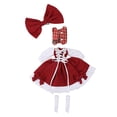 thumbnail image 2 of Lindo Conjunto de Ropa de Muñeca 1:6 Muñeca de Niña con Accesorios para El Cabello para Ob22 Ob24 Chaleco Rojo Baoblaze trajes de vestir de muñeca, 2 of 8