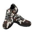 thumbnail image 2 of COEQINE Brown Black Cow Print Girls Black Sole Animal Print Sneakers Lace Up Women Running Shoes for Travel Outdoor Comfortable Training Athletic Sport Shoes, 2 of 7