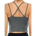 thumbnail image 7 of LELINTA Women's Sports Bras Padded Sexy Crisscross Back Mid Support Strappy Workout Gym Yoga Bras Top, Black/ White/ Blue/ Purple, 7 of 7