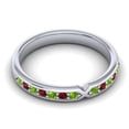 thumbnail image 3 of 0.30 Carat Round Cut Peridot & Garnet Gemstone Unique Engagement Eternity Band for Women Solid 18K White Gold Size 5 by Diamond-Capitals, 3 of 8