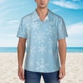 thumbnail image 4 of Daiia Snowflake Snowing Hawaiian Shirt for Men Gentle Cotton Regular Short Sleeve Casual-XX-Large, 4 of 9