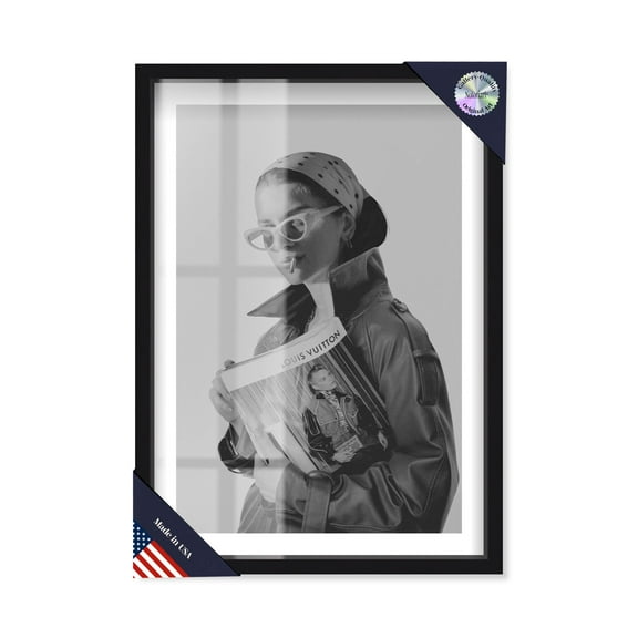 Americana in style Shadowbox Print Fashion Art Prints by Notoriart, Black Frame, 11 x 16