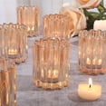 thumbnail image 1 of Portavelas votivo HAVITI de cristal dorado para decoración de mesa, 6 unidades, 1 of 8