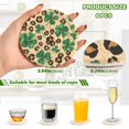 thumbnail image 3 of Haosy Set of 6 Drink Woven Coaster with Holder Heat Resistant Non-Slip Bar Coasters 4 Inches Four Leaf Clover Leopard, 3 of 7