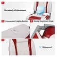 thumbnail image 2 of Boat Seats Low/High Back, Folding Boat Seats Included, Fold-Down Fishing Boat Seats Waterproof Captain Boat Seat w/Aluminum Hinges & Thick Soft Cushion, 2 Packs (High Back-Red & White), 2 of 9