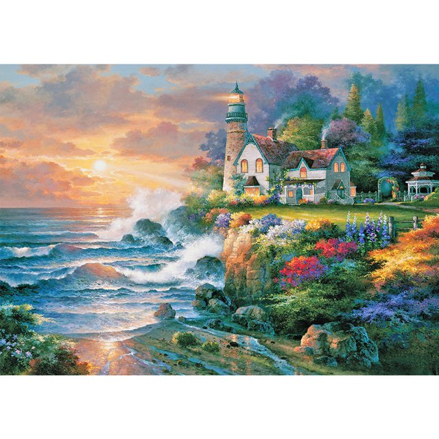 Pintura de diamante (DE2330) Kits de mosaico de faro de playa cuadrado 5D DIY Artwork 20X30cm Hugtrwg Para estrenar