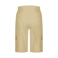 thumbnail image 6 of HKYNLAG Womens Bermuda Shorts High Waisted Cargo Shorts with Pockets Elastic Knee Length Summer Casual Shorts with Pockets Khaki XL, 6 of 6