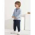 thumbnail image 5 of Hotiary 1-6Y Toddler Boys 2Pcs Long Pant Outfit Sets Kids Spring Fall Clothes Ribbed Long Sleeve Sweatshirt + Pants Outfits For Daily Wear, Birthday, School, Gift Idea, 5 of 8