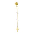 thumbnail image 4 of Wellingsale Ladies 14k Yellow Gold Polished CZ Our Lady of Guadalupe with Cross Drop Earrings, 4 of 7