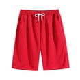 thumbnail image 2 of PNTUTB Men's Summer Solid Color Casual Relaxed Comfortable Elastic Waist Drawstring Shorts with Pockets, 2 of 6