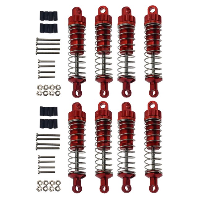 8x Piezas de actualización de amortiguador de aleación de aluminio para 1/16 RC Car WPL C14 C24 MN90 CUTICAT Amortiguador trasero delantero