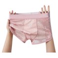 thumbnail image 4 of PBFRDSJ Men's Lace Boxer Underwear Breathable Soft Mid Rise Bikini Underpants Mesh Sheer Up Boxer Briefs for Home Lounge, 4 of 4
