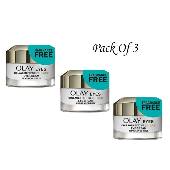 Olay Eyes Collagen Peptide 24 MAX Fragrance Free Eye Cream - 0.5 oz. (Pack Of 3)