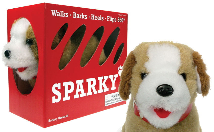 toy dog that walks barks and flips
