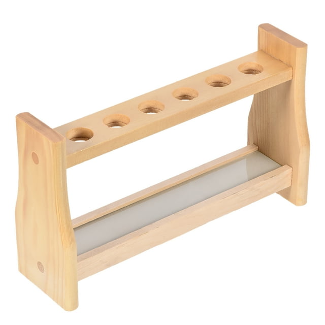 Soporte de tubos de ensayo de madera con 6 pozos para tubo de centrifugado de 10ml
