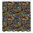 thumbnail image 3 of Hip Hop Shower Curtain, Grafitti Spray Paint Style Background Ghetto Street Lifestyle Expressive Concept, Fabric Bathroom Set with Hooks, 69W X 70L Inches, Multicolor, by Ambesonne, 3 of 3