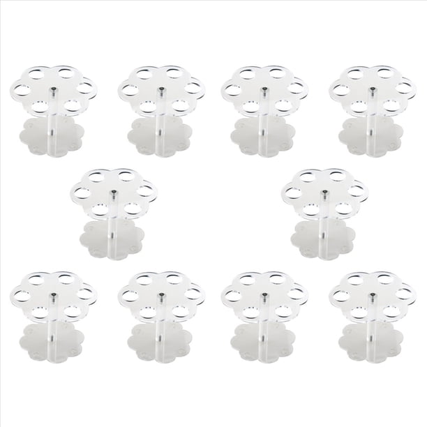 10Pcs 6 Agujeros AcríLico Helado Cono Soporte Titular Transparente