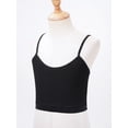 thumbnail image 3 of LiiYii Kids Girls Dance Crop Tops Sports Camisole Bras Yoga Training Bra Gymnastics Tank Tops Vest Black L, 3 of 7
