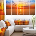 thumbnail image 1 of Orange Sea Sunrise under Blue Sky - Large Seashore Canvas Print, 1 of 3