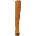 thumbnail image 2 of Luichiny Case Closed Camel Tan Over Knee Fitted Stretch Peep Toe Knee High Boots (10), 2 of 3