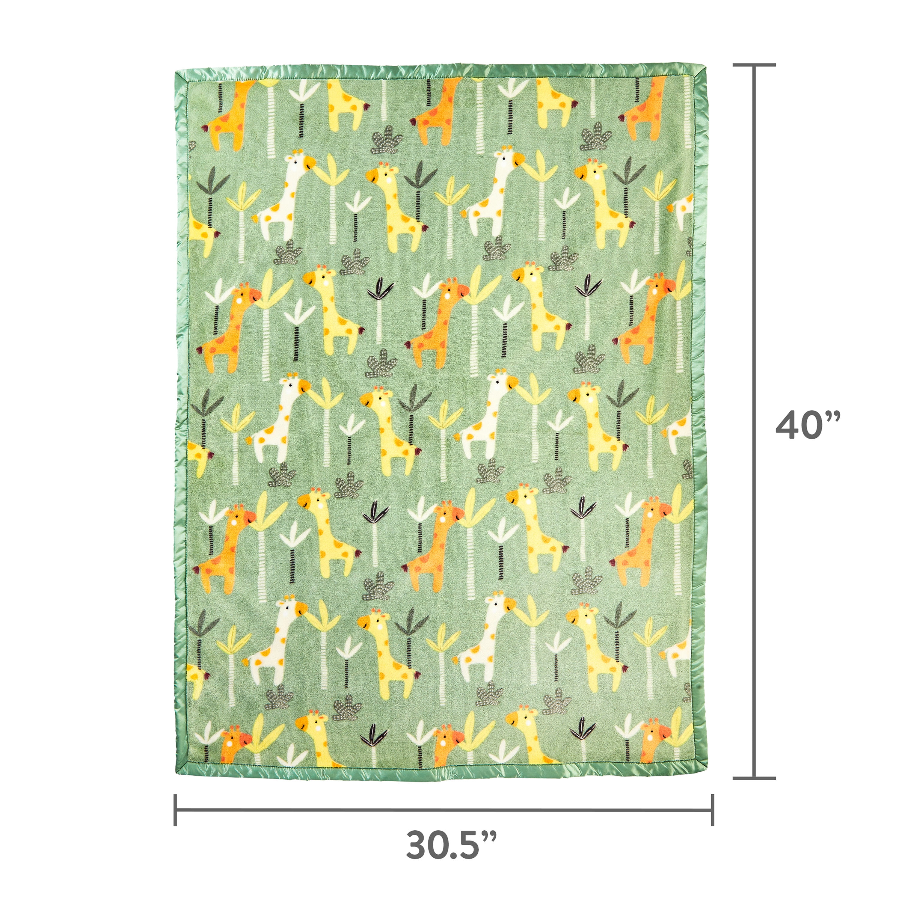 Parent's Choice Plush Reversible Safari Unisex Polyester Baby Blanket, 30 in x 40 in
