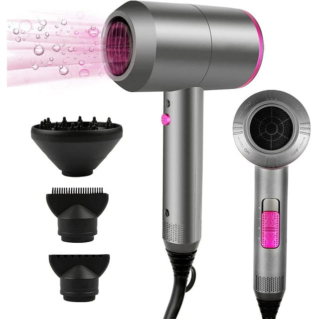 Secador de pelo iónico profesional 2000 W Thermo Protect rosa plateado