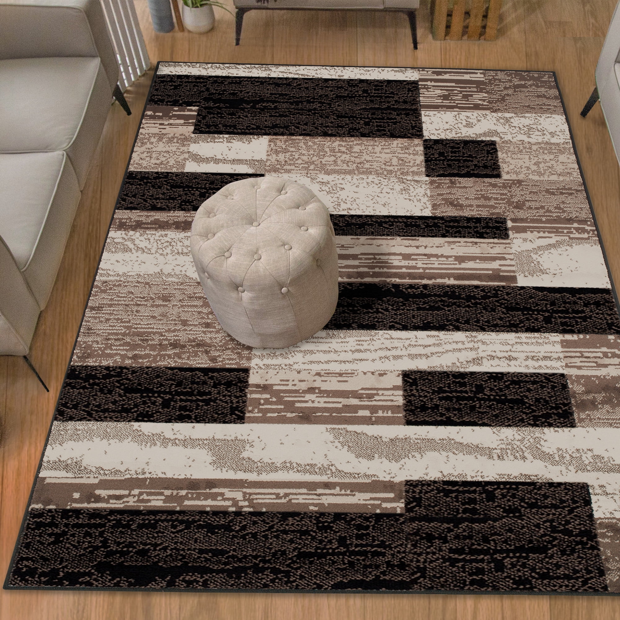 Contemporary Home Living 6' x 9' Beige Soft Sheep Skin-Designed Rectangular Area Throw Rug 